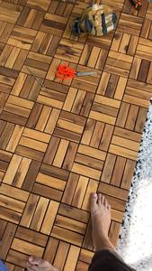 High Quality Modern Waterproof DUAL LOCK <b>Interlocking</b> Square Acacia Wood Deck <b>Tiles</b>/Decking 300x300mm Pool Matt Finish Double - Product Image 6