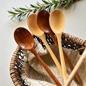 Cucharas de Madera para Servir, Diseño Industrial Art Deco Ecológico, Cucharón para Cena, Cubertería para Cocina y Comedor - Product Image 5