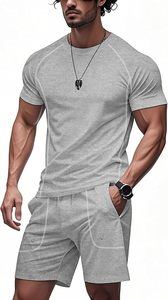 Men's Outfits 2 Piece Summer Tracksuits Men's Casual Sports Shirt and Shorts Set Jogging Tracksuit with Pockets - Product Image 2