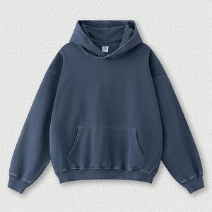 Sudaderas con capucha de felpa francesa para hombre, al por mayor, lisas, con hombros caídos, estilo hip hop, sudadera con capucha, bordado personalizado, tallas grandes - Product Image 1