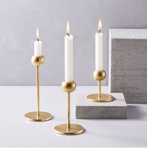 Support à bougies en laiton personnalisé avec logo, 3 pièces, design unique, plaqué or, support décoratif pour bougies chauffe-plat à prix avantageux - Product Image 5