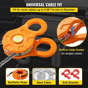 Heavy Duty 11T/25,000 LBS Winch puleggia per verricello 0.55 "/14mm in corda sintetica accessori per recupero Off-Road Snatch Block cricchetto fibbie - Product Image 5