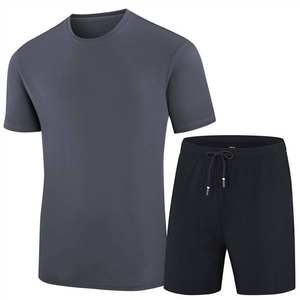 Ensemble de vêtements d'été pour hommes, ensemble de sport, t-shirt à manches courtes et shorts, ensemble deux pièces, mode grande taille, style streetwear, ensemble en coton - Product Image 2