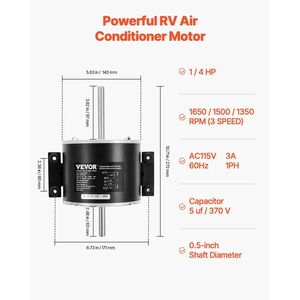 Motore Ventilatore AC RV Compatibile Genteq F48AF70A61 Dometic Brisk Air II 3315332.005 Ricambio per Sistema Dometic Brisk Air II - Product Image 4