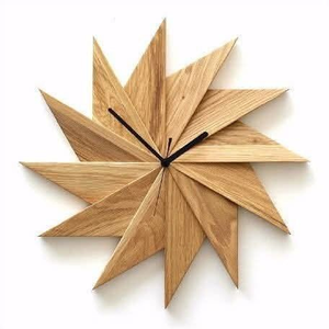 Wood <b>Wall</b> <b>Clock</b> Quartz Digital Display Mechanical Operation Custom Size European Style Natural Color by perfect enterprises - Product Image 2
