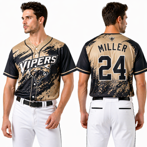 Camiseta de Béisbol Sublimada Deportiva Personalizada para Hombre, Ropa Deportiva de Alto Rendimiento, Diseño 2026, OEM - Product Image 1