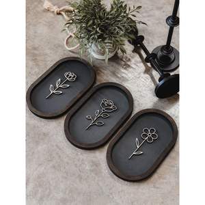 งานศิลปะตกแต่งผนังไม้ลายใบไม้สมัยใหม่ ป้ายตกแต่งบ้าน - Product Image 4