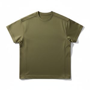 เสื้อยืดคอกลมปักลายโอเวอร์ไซส์แขนสั้นลำลองพร้อมโลโก้ด้านหน้า ระบายอากาศได้ดี แห้งเร็ว ผลิตจากโพลีเอสเตอร์/คอตตอน สำหรับผู้ชาย - Product Image 1