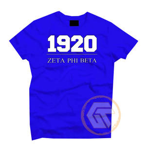 Camiseta Casual de Algodón y Poliéster con Bordado Personalizado de Zeta Phi Beta, Ropa de Sororidad para Mujer, Fraternidad, Alta Calidad, Venta al Por Mayor - Product Image 1