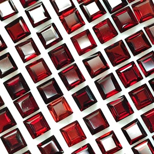 Gema de Granate Rojo de Mozambique, Piedra Natural Suelta, Granate Facetado de Corte Cuadrado para Joyería, Anillos, Colgantes y Pendientes - Product Image 2