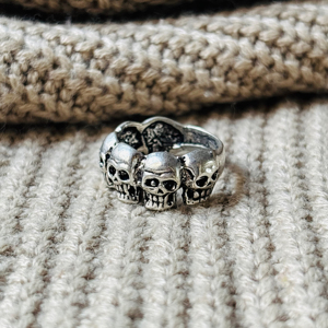 Fashionable Unique Latest Skull <b>Ring</b> Gothic Brass <b>Rings</b> Men Oxidized Silver Finish Punk Skeleton Bands <b>Chunky</b> Jewelry Wholesale - Product Image 6