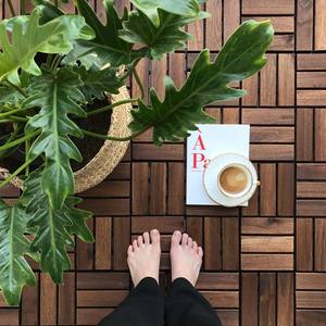 Dalles de sol en bois d'acacia imperméables à emboîtement pour usage intérieur et extérieur - Product Image 4