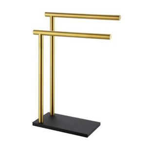 Porte-serviettes sur pied en métal doré, style moderne, finition laiton, fait main, durable, pour salle de bain - Product Image 4