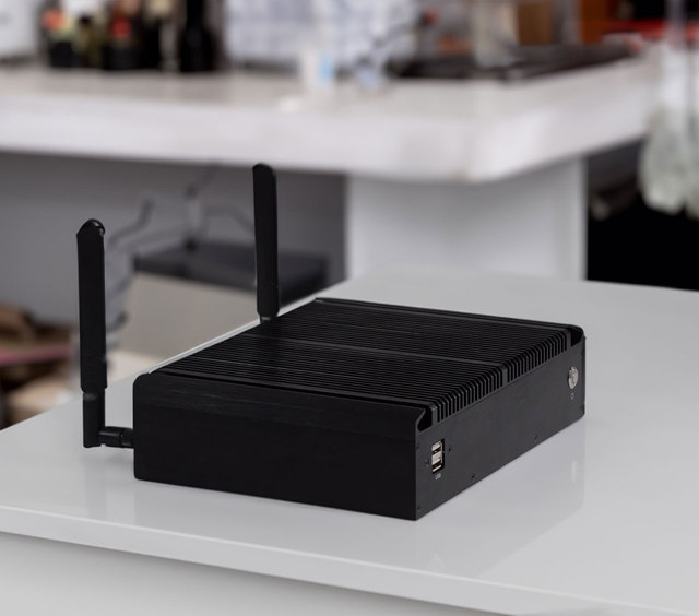 Cheap J4125/J4105/J6412 Mini PC Router DDR4 2 LAN 6*Com VGA LVDS X86 Linux Barebone Embedded Industrial Thin Client PC Fanless