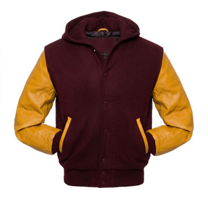 Vintage Customized Color Polyester/Cotton Sleeve <b>Baseball</b> <b>Bomber</b> <b>Jacket</b> Unisex Custom Front Embroidery Hooded Waterproof - Product Image 2
