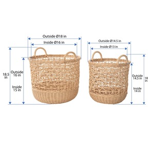 Panier en rotin naturel en forme d'animal avec poignées, élégant, tressé à la main, écologique, paniers de rangement modernes - Product Image 3