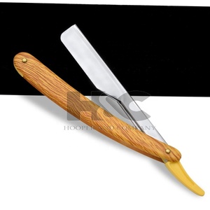 Navaja de afeitar con mango de madera para hombre, navaja de barbero para barba, hermoso color negro, navajas de barbero de acero inoxidable, embalaje con logotipo. - Product Image 4