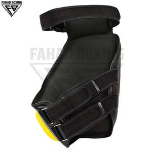 Protège-jambes de boxe durables en gros : Protection améliorée contre les chocs et finition élégante, protège-cuisses personnalisables à motif jaune - Product Image 2