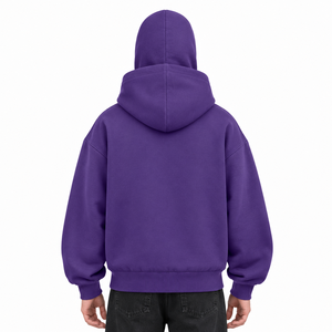 Veste à capuche double balaclava pour homme en polyester et coton, fermeture éclair intégrale, style décontracté avec capuche superposée pour hommes - Product Image 2