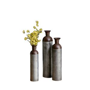 Handmade Iron Flower <b>Vase</b> Dotted <b>Textured</b> Metal Decorative Centerpiece Vintage Modern Design for Home Office Gift Coastal Style - Product Image 3