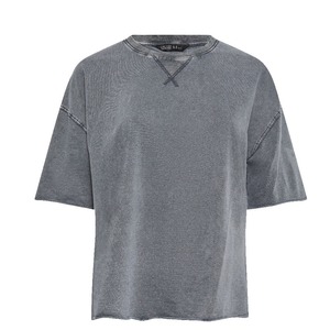 T-shirt décontracté d'été pour femme, coupe ajustée, manches courtes, en polyester/coton, style streetwear délavé à l'acide, respirant et écologique, de haute qualité - Product Image 6