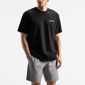 เสื้อยืดโอเวอร์ไซส์สตรีทแวร์ผ้าคอตตอนพิมพ์ลายหนาแน่น คุณภาพสูง 320gsm ทรงบ็อกซี่แบบครอปสำหรับผู้ชาย - Product Image 3