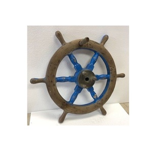 Wooden <b>Ship</b> <b>Wheel</b> Harbor Charm Accent Intended to Elevate Beach Style Interiors with Graceful Maritime Decorative Appeal - Product Image 1