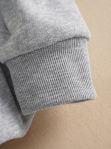 Sudadera de Forro Polar con Textura Tejida para Hombre, Ligera, Transpirable, de Secado Rápido, Cuello Redondo, Color Sólido, Moda de Invierno - Product Image 5
