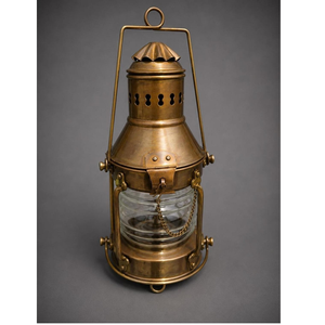 Lanterne à huile en laiton, ancre marine, style vintage, lampe à huile décorative, luminaire pour décoration de maison de bord de mer - Product Image 5