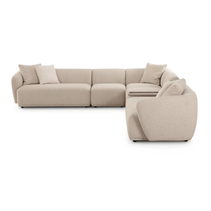Modern L-Shape Sectional <b>Sofa</b> Set With Fabric <b>Cover</b> Cushion Back <b>For</b> Living Room - Product Image 4