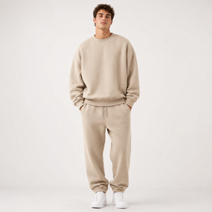 Ensemble survêtement molletonné épais 2 pièces : sweat-shirt oversize et pantalon de jogging à col rond - Product Image 2