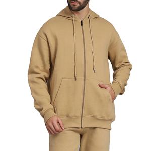 Sweats à capuche zippés surdimensionnés pour hommes, qualité supérieure, épaules tombantes, en molleton 100 % coton épais, décontractés, vente en gros pour l'hiver - Product Image 1
