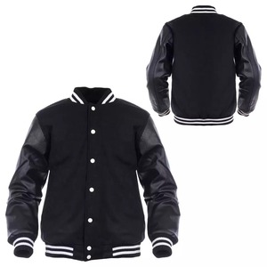 New Design Fashion Loose Varsity Bomber <b>Jackets</b> Chenille Patches Letterman College Men's Stand Collar Fleece - Product Image 6