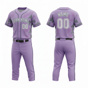 Uniforme de Béisbol Personalizado de Malla Transpirable de Poliéster, Pantalón y Camiseta de Alta Calidad, Sublimado, de Secado Rápido, Cuello en V, Unisex - Product Image 2