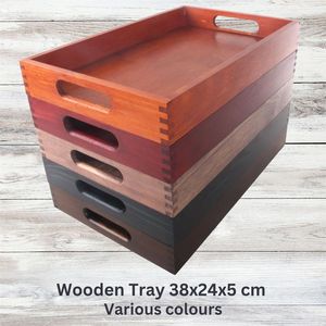 Handcrafted mango wood rectangular tray ideal <b>for</b> serving snacks beverages tea coffee elegant <b>kitchen</b> dining table <b>decor</b> - Product Image 6