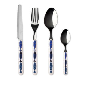 Set di Posate Excelsa 24 Pezzi in Acciaio Oceanico Multicolore con Design a Pesce - Product Image 1