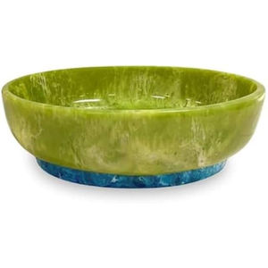 Plats de service en résine verte traditionnelle, peints à la main, écologiques, avec deux poignées, forme personnalisée, style transitionnel - Product Image 3