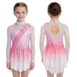 6-16 Kids Girls Contemporary Dance <b>Dresses</b> Figure <b>Skating</b> Performance Costume Dance <b>Dress</b> For <b>Ice</b>-<b>Skating</b> Competitions Recitals - Product Image 2