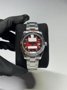 Reloj de Pulsera de Acero Inoxidable con Esfera Roja, Regalo de Cumpleaños para Hombre, Reloj para Bodas y Fiestas, para Venta de Exportación - Product Image 1