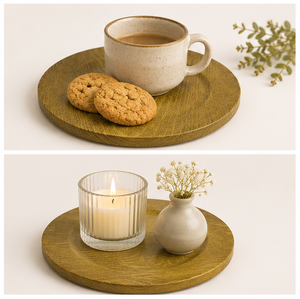 Assiettes rondes en imitation bois, vente en gros, sous-assiettes rustiques à grain naturel pour réceptions de mariage et tables d'événements élégantes - Product Image 3