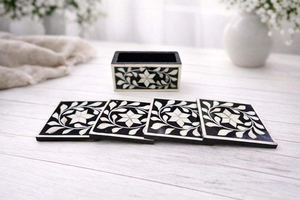 Luxury Bone Inlay <b>Drink</b> Mat Collection Handcrafted Beverage <b>Coasters</b> <b>for</b> Modern Home Styling Premium Series - Product Image 3