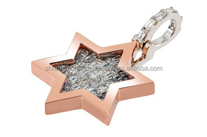 สร้อยคอเงินแท้ 925 ดีไซน์มินิมอลเรียบหรู ประดับเพชรเล็กทรงดาว ชุบทองคำชมพู พร้อมจี้ห้อยรูปดาว ของขวัญสุดพิเศษ - Product Image 3