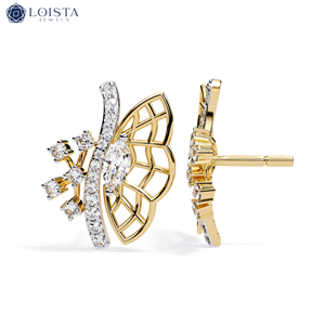Lab Grown Diamond Round Brilient Cut And Marquise Cut For Engagement <b>Earring</b> With IGI certified Women's Luxury Jewelry - Product Image 1