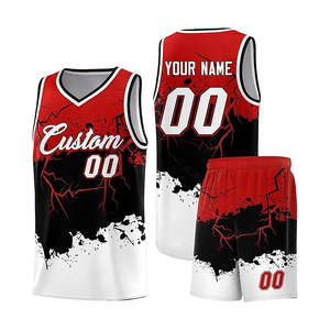 Ensemble de maillots de basket-ball, col en V, sans manches, imprimé par sublimation, polyester respirant, unisexe, adulte, toutes saisons - Product Image 2