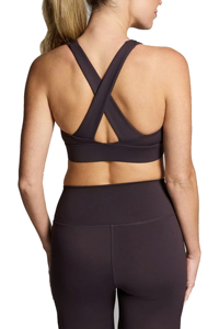 Soutien-gorge de sport simple pour femme, col en U, dos nageur, grande taille, avec découpes, maintien élevé, pour yoga et fitness, sans couture, noir uni, en Spandex - Product Image 6
