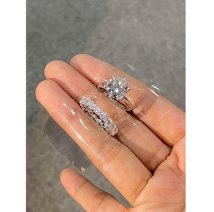 Most Demanded Luxury 925 Sterling <b>Silver</b> <b>Emerald</b> Cut Moissanite <b>Ring</b> for Wedding Ceremony Use Available at Affordable Price - Product Image 1