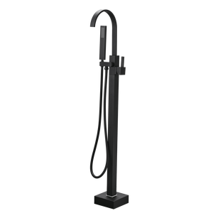 Rubinetto Monocomando per Vasca da Bagno Freestanding e Doccetta a Mano, Montaggio a Pavimento (Nero Spazzolato) - Product Image 5