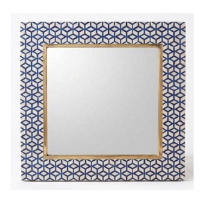 Handmade Black Bone Inlay <b>Mirror</b> Moroccan Floral Pattern Square Frame Luxury Modern Decorative <b>Mirror</b> Frame Wall Mount Accent - Product Image 3