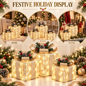 Decoraciones Navideñas 2026, Adornos Artesanales para Árbol de <span class=keywords><strong>Navidad</strong></span>, Lazo para Caja de Regalo que Mejora el Ambiente, Juego de Tres Adornos de Hierro Forjado - Product Image 1
