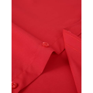 เสื้อเชิ้ตแขนยาวผ้าฝ้ายสีแดงสำหรับผู้ชาย เสื้อทำงานที่ใส่สบาย เสื้อเชิ้ตสำหรับใส่ในโอกาสทางการ - Product Image 6